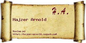Hajzer Arnold névjegykártya